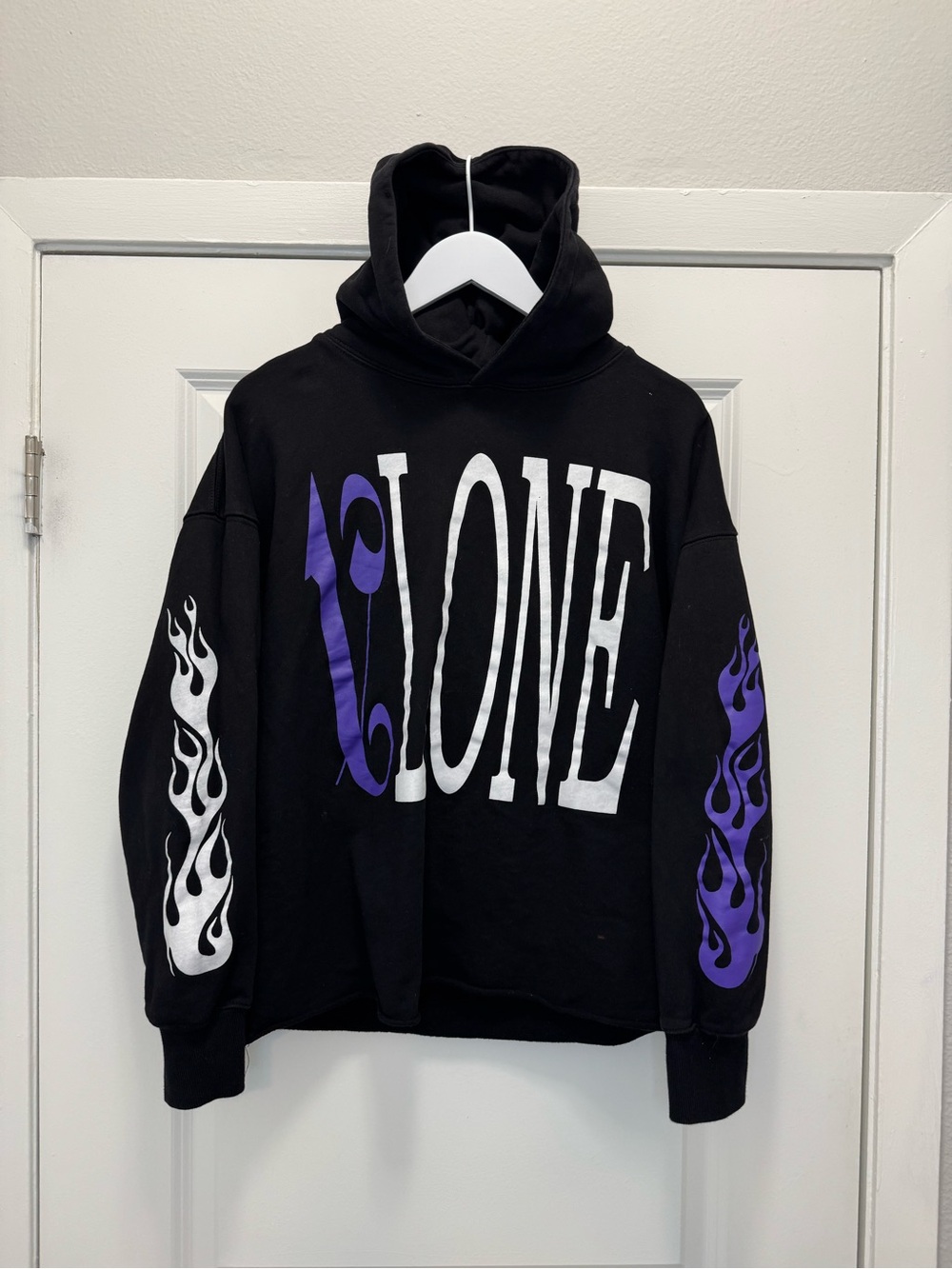 Vlone x Palm Angels Black Purple Hoodie